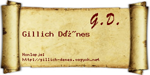 Gillich Dénes névjegykártya