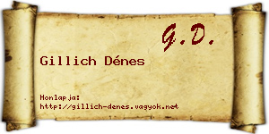 Gillich Dénes névjegykártya